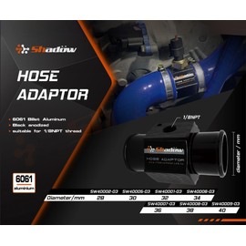 Shadow Water Temp Joint Pipe - Aluminum Radiator Hose Adapter for Coolant Temperature Sensor, Universal Fit for Engine Cooling System (40MM)