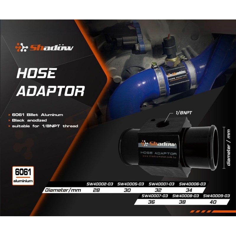 Shadow Water Temp Joint Pipe - Aluminum Radiator Hose Adapter