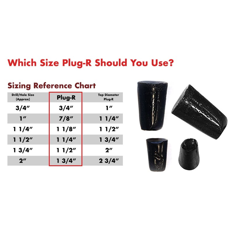 Plug-R 1 1/8" Asphalt Plugs, 25 Pack - Quick Fix