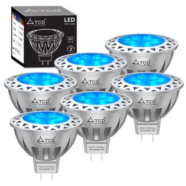 MR16 LED Bulbs 7W Light Bulb (50W Halogen Equivalent) - Blue Color Light, 12V GU5.3 Base, 700LM, 35° Beam Angle, Non-Dimmable for Indoor/Outdoor Spotlight Path Stair Driveway Recessed Lighting 6-Pack