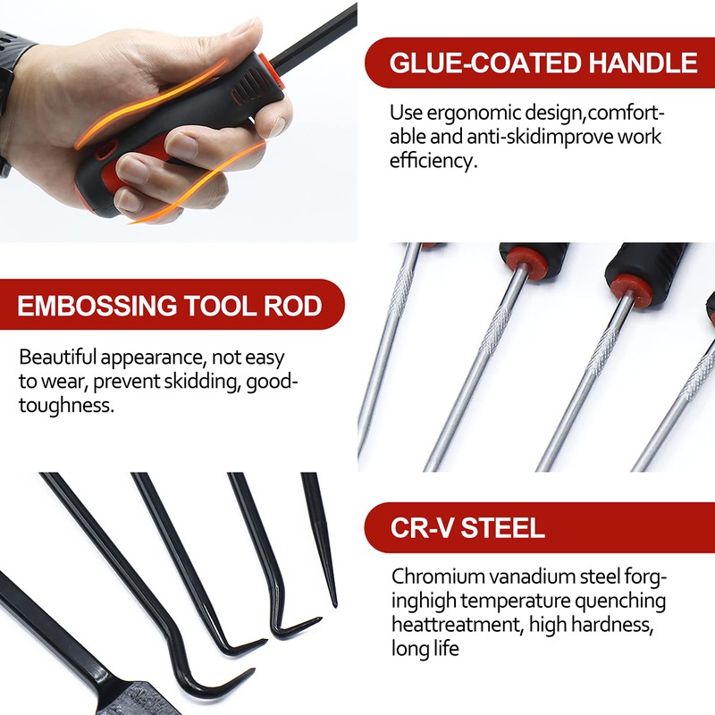 CCLIFE 9-Piece Universal Needle Hook Scraper Set Hook Set Seal