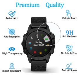 KELOLIN [5 Stück] für Garmin Fenix 6/6 Pro / 6 Sapphire / 6 Solar Panzer Schutz Glas Bildschirm Schutzfolie, 9H Härte,Kratzfest, Blendfrei, HD Displayschutzfolie kompatibel mit Garmin Fenix 6/6 Pro