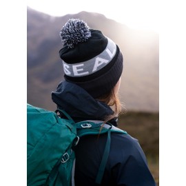 SEALSKINZ Standard Foulden Water Repellent Bobble Hat, Black/Grey/White/Black