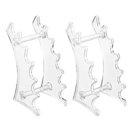 sourcing map 2 Pack Plastic Pen Holder, 6-Slot Acrylic Pen Display Stand, Eyebrow Pen Rack, Makeup Brush Organizer for Office Home Store（Horizontal Clear）