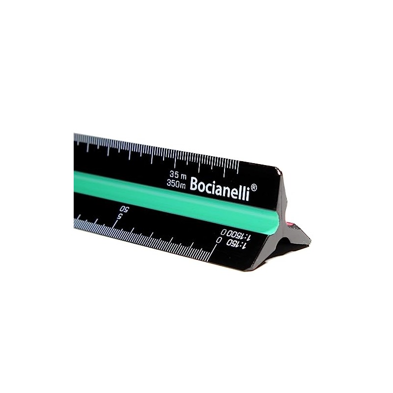 Black Professional 30cm 12" Metric Plastic Triangular Scale Ruler 1:20