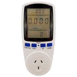 240V Plug Power Meter Energy Watt Voltage Amps Meter Consumption Energy Monitor Watt Electricity Usage Tester with Electricity Usage Monitor (AU Gauge Plug)