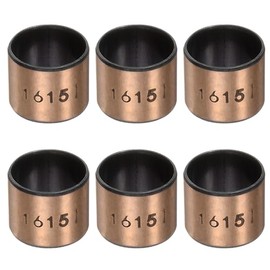 sourcing map Sleeve Bearings 16mm Bore x 18mm OD x 15mm Length Plain Bearings Wrapped Oilless Bushings for Sliding Parts of Machinery, 6pcs