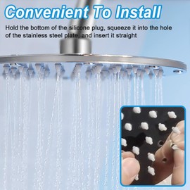 Shower Head Nozzles Sprinkler Parts Silicone Nozzles Replacement Showerhead Spray Hole Repair Parts Kit for Stainless Steel Rain Shower Head (50 Pack)