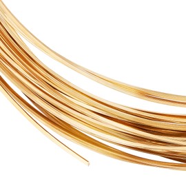BENECREAT 20 Gauge 33 Feet Square Copper Wire Half Hard Yellow Brass Wire for Jewelry Beading Craft Work
