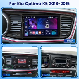Hikity 4+64G Car Radio Stereo for Kia Optima K5 2013-2015 Radio with 9 Inch Touch Screen, Carplay/Android Auto GPS Navigation/Mirror Link/Hi-Fi/Bluetooth+AHD Backup Camera