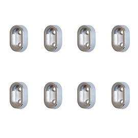 Rmdusk Oval Closet Rod End Supports Metal Wardrobe Bracket Closet Rod Holder Pole Socket Silver Color Fit for 15x30mm Rods, Flanges Pole Sockets for Wardrobe Closet (set of 8)