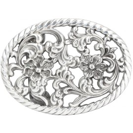 BELTINGER Belt Buckle Flower 4.0 cm | Buckle Interchangeable Buckle Belt Buckle 40 mm Solid | Interchangeable Belt up to 4 cm, Antique silver