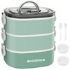 RIKDOKEN Lunch Box, Stackable 3 Layers Containers, Portable 94OZ Large