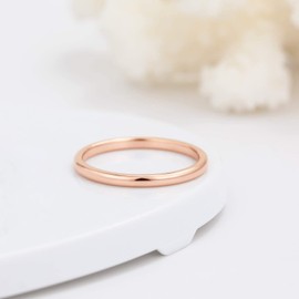 Zakk Rings Women Men Tungsten Rose Gold Front Ring Slim Simple Polished Engagement Rings Wedding Rings Wedding Rings 2 mm 4 mm 6 mm, Tungsten