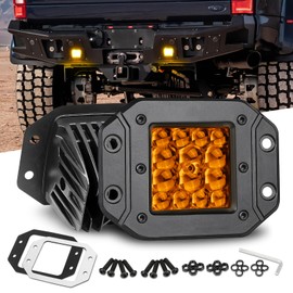 Flush Mount LED Pods Amber, Nirider 2PCS 84W Bumper Light 5 Inch Spot Beam Driving Light Amber Fog Lights LED Light Bar Flush Work Light Off Road Lights for Truck SUV ATV UTV Boat