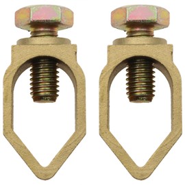 safycaby 2 PCS 5/8-Inch Direct Burial Copper Ground Rod Clamps Grounding Rod Clamp Copper Ground Clamp for Electrical Grounding Systems (5/8")