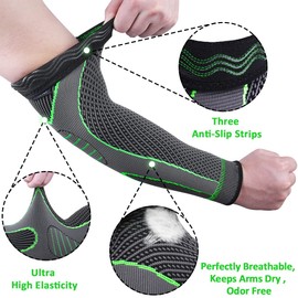 beister Elbow Braces Compression Arm Sleeves for Men & Women (1 Pair), Non-Slip Breathable Arm Support for Tendonitis, Tennis Elbow, Golf Elbow, Arthritis, Weightlifting, Workouts