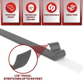 XFasten Butyl Tape Gray, 3/4 in x 45 ft x 1/8 in – Easy-to-Work-with Automotive Butyl Sealant Tape, Mess-Free Rubber Caulk for RV, EPDM Putty for Window, Headlight, Roof, Windshield, and Car Doors