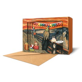 WIZHEAD - THE HEAD IS A PUZZLE! - Let's Scream Happy Purr-thday! - Pop-up Art Greeting Card for Birthdays- Art, Pop-up, Friendship, Love, Family, Celebrations - Fold Flat, Envelope Included