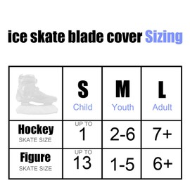 Hagsfire Skate Guards Hockey, Ice Skate Guards, Skate Guards for Figure Skating, Ice Skate Soakers Blade Covers for Kids Youth Adult, Ice Skating Accessories for Men Women Boys Girls (L, Black)