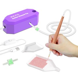 WJCJTJL Diamond Art Painting Pen Kit for Adults, Epainter Vacuum Diamond Art Painting Pen with Storage Tray, Accessories Tool for Setting AB Stones Without Wax, Quiet and Long-Lasting(Purple)