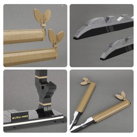 QLT QIAOLETONG Demon Animes Slayers Cosplay Hashibira Inosuke Sword Katana, Clamping Building Blocks, Decorative Gift for Adults and Boys from 6-16 with Sheath Holder (Sword 838 Pieces)