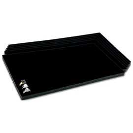 6-Pack Jewelry Display Foam Pad, Tray Insert - 144 Rings Holder Slots - Black Velvet (14x7 Full Size) by TheDisplayGuys