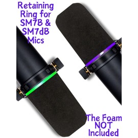 RhymKawa SM7b Pop Filter Retaining Ring for Shuer SM7B, SM7dB Microphone Foam Windscreen Accessories, Custom Identifier 2 Pack (Violet Green)
