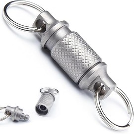 Titanium Alloy Quick Release Swivel Keychain, Titanium Quick Release Keychain, Titanium Detachable Dual Key Ring, Quick Release Keyring, Titanium Keyring, Detachable Key Ring for Bag Purse Belt