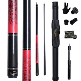 Ray speed Carbon Fiber Pool Cue Stick 12.5mm Rainbow Tip Low Deflection Pool Stick with Uni-loc Pin Joint and Extension Pool Stick