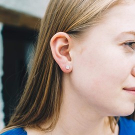 Philip Jones Sterling Silver Square Earrings