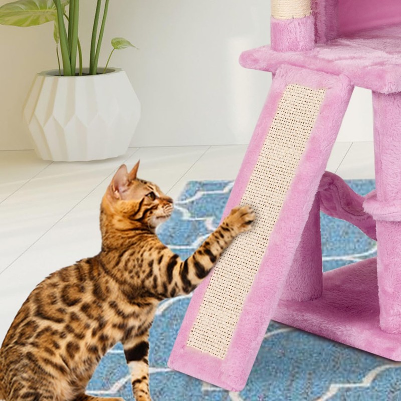 MIAO PAW Pink Cute Cat Tree for Indoor Cat Tower