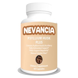 Nevancia Psyllium Husk Plus – with Natural Soluble Fiber, Prebiotic Fiber, Bulk Laxative - Supports Regularity, Digestive & Gut Health - Helps with Constipation & Diarrhea - 60 Capsules