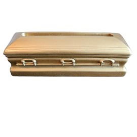 Generic Miniature Casket Resin Business Card Holder, Metallic Gold