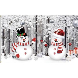 Lixure Merry Christmas Flag 3x5 Ft Xmas Decoration Banner 90x150 CM Vivid Color, Fade Proof, Double Stitched - Polyester with 2 Brass Grommets for Garden Outdoor Indoor (Snowmen)