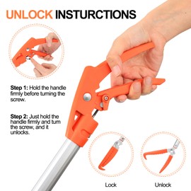 Kalkal 60” Snake Grabber, Telescopic Aluminum Rattle Snake Catcher Grabber