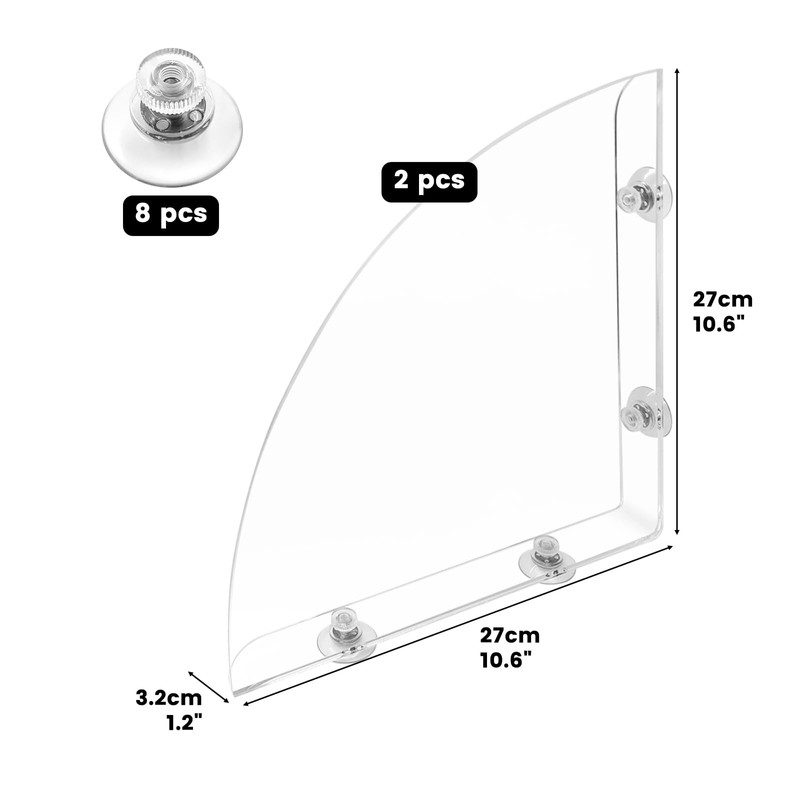 Daily Treasures 2Pcs Removable 10.6"x10.6" Large Shower Splash Guard with