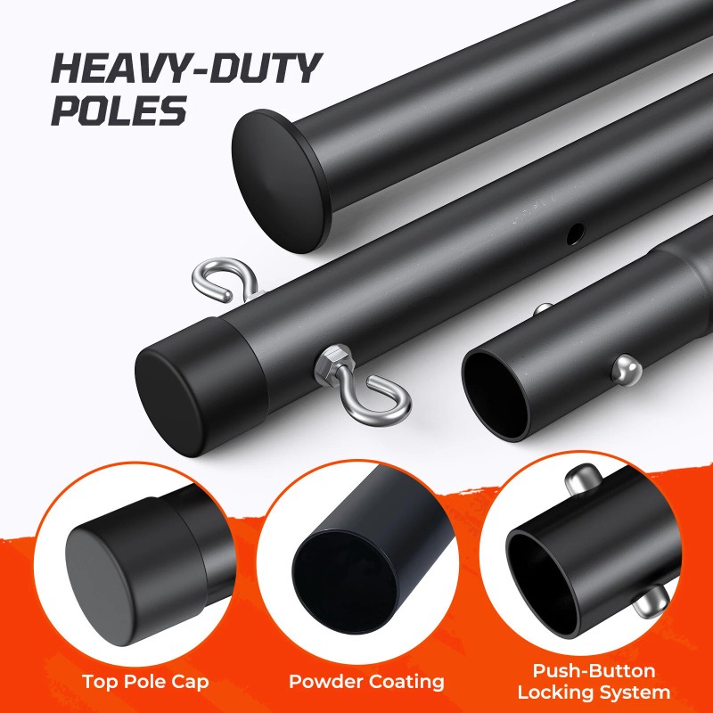 PATIASSY Professional Badminton Set for Backyard Portable Heavy Duty Poles