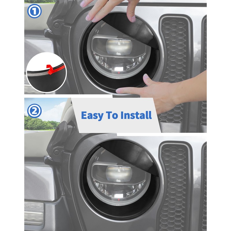 DSWSQ Birds Eyes Front Headlight Trim Cover Frame for 2018-2024