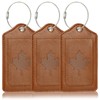 3 Pack Luggage Tags,Anyos Premium PU Travel Bag Labels Suitcase
