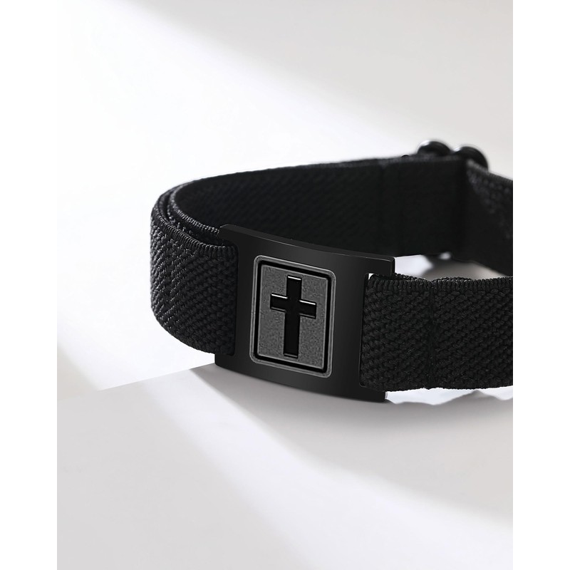 Kidbbi Mens Cross Bracelet Boys Gifts Baptism Confirmation Birthday Gifts