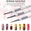 Patelai 3 Pcs Kolinsky 3D Nail Art Brush Set Size