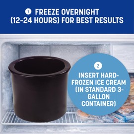 Carlisle FoodService Products Coldmaster Ice Cream Server Insulated Crock with Lid for Kitchens and Restaurants, Plastic, 3 Gallons, Black