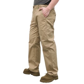 BOCOMAL FR Pants for Men Casual Style Lightweight 100% C Rip Stop Water Repellent Finish Flame Resistant Jeans Relax Fit Khaki