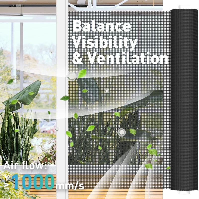 FCSOTSPS Pet Proof Window Door Screen Roll,37.4INx16.4FT Polyester Window Screen