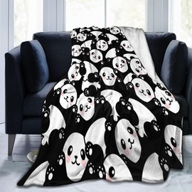 marogfiyp Panda Throw Blankets Soft Flannel Blanket Cozy Lightweight Plush Fuzzy Couch Sofa Bed Blanket 80"X60" Gifts for Women and Men