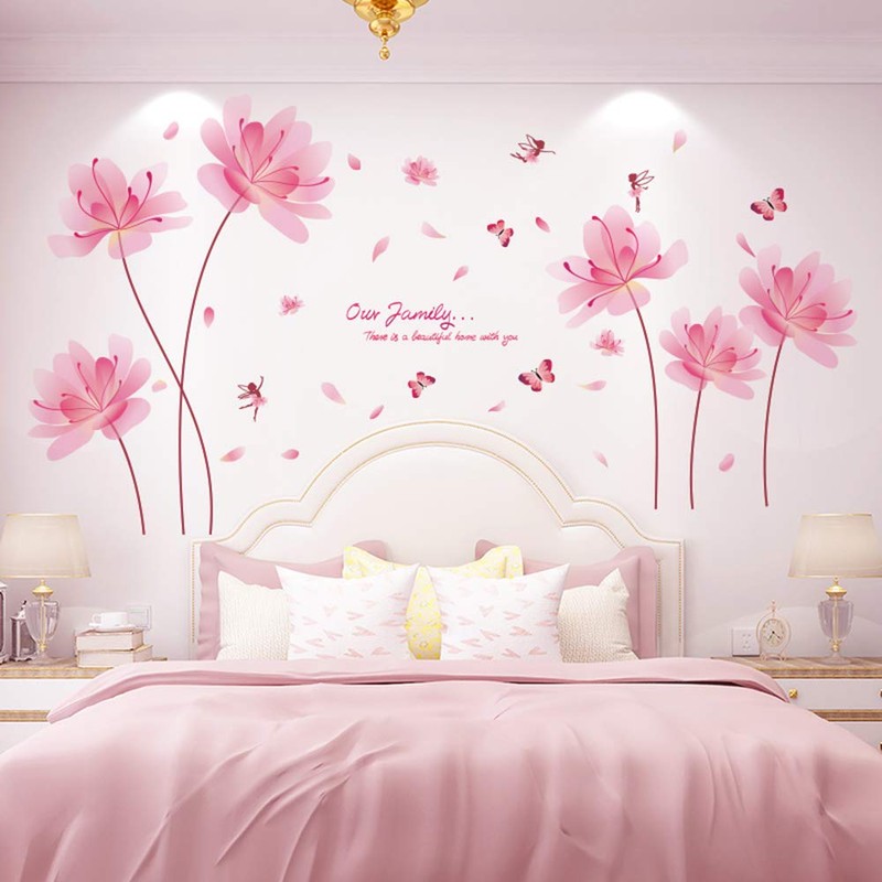 Fuji Toya M0383 Wall Sticker, Flower, Purple, Cute, Wall Decor,