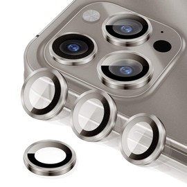 Smasener for 15 Pro - 15 Pro Max Camera Lens Protector, 9H Tempered Glass Camera Cover Screen Protector Metal Individual Ring for 15Pro 6.1 inch 15 ProMax 6.7 inch