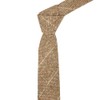 King & Priory Brown Herringbone Windowpane Check Tweed Tie, Mens
