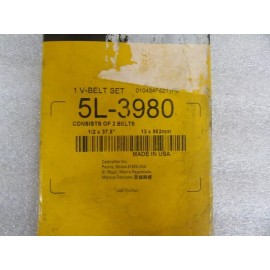 CAT C5B Caterpillar CAT 5L-3980 Cogged V-Belt Set of 2 OEM New Factory Boat Parts